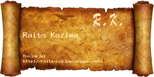 Raits Kozima névjegykártya